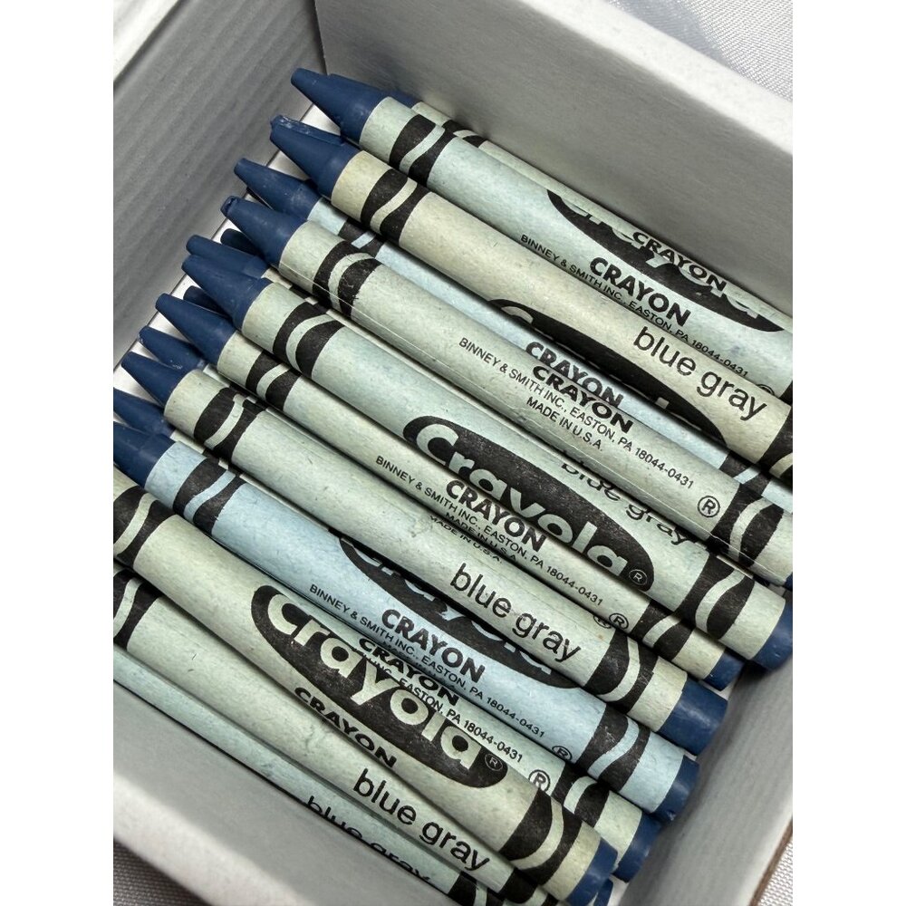Retired Collectible Crayola Blue Gray Crayon Set Of 24 - Picture 2 of 4
